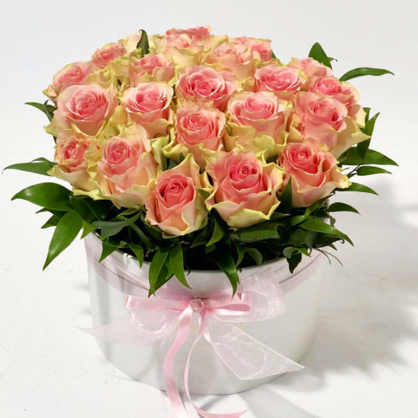 Lillekarp heleroosade roosidega